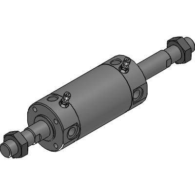 Double acting double rod type without switch