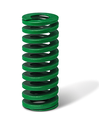 High performance compression spring, SF, Colour Green, DIN ISO 10243