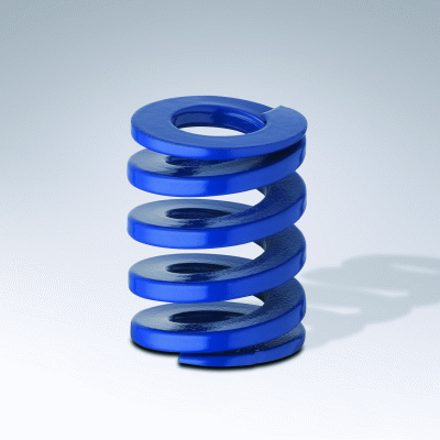 High performance compression spring, MF, Colour Blue, DIN ISO 10243