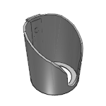Cup holder plastic for aluminium profiles, closed or open