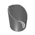 Cup holder plastic, antistatic for aluminium profiles, closed