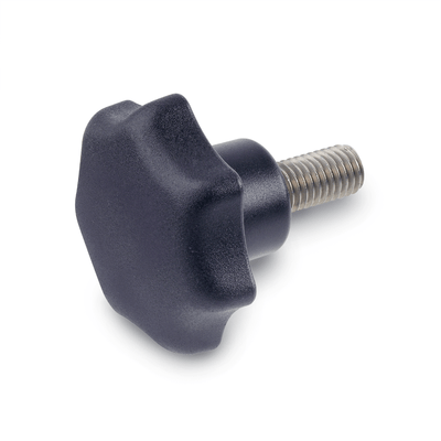 Star knobs with Stainless Steel threaded bolt, Type SK, Star knob DIN 6336, Plastic (KT), Duroplast (PF)