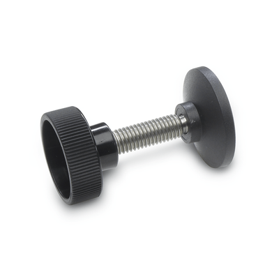 Knurled screws with movable thrust pad