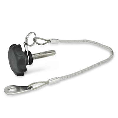 Star knobs with loss protection, Type H, with retaining cable