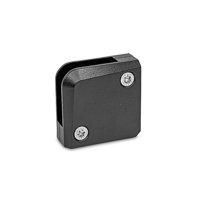 Panel Support Clamps, Zinc Die Casting, for Glass and Plastic Panels, Type EB, Corner clamp with securing pin