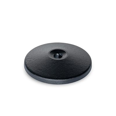 Foot plates with central fastening hole, Type A, without rubber underlay