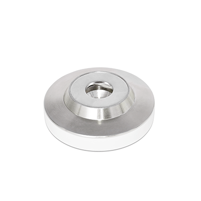 Stainless Steel Foot Plates for Grub Screws DIN 6332, Type G with plastic cap, gliding