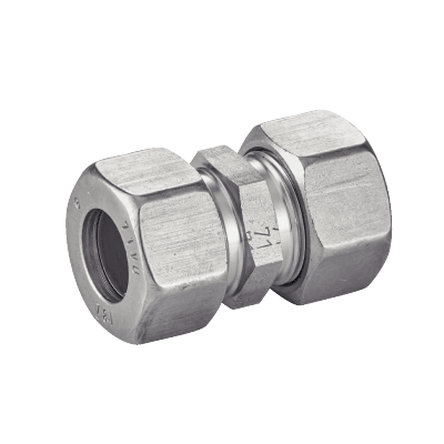 Double straight union - DIN 2353 - Stainless steel 316 Ti