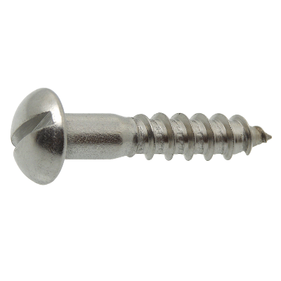 Slotted round head wood screw - DIN 96 - Stainless steel A4