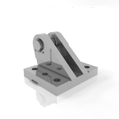 Male hinge support with spherical bearing