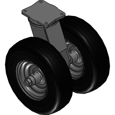 Cantilever-Style Dual Wheel Pneumatic Casters