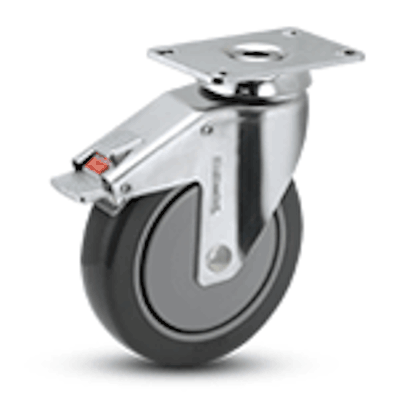 Chrome Hospital Anti-Static Caster