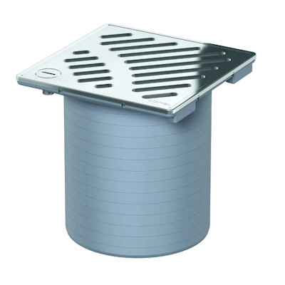 AUFSATZSTÜCK DRAIN MIT EDELST.ROST 150MM CONEL FÜR ABLÄUFE, MASSIV, VERRIEGELBAR