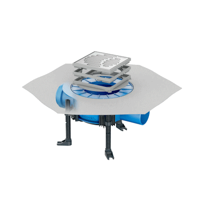 BODENABLAUF DRAIN PLUS DN50, WAAGERECHT CONEL M. DICHTFL. U. AUFS. 150MM O. ZUL.