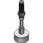 Pad with spring fitting non-rotative type