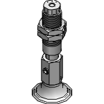 Pad with spring fitting, non-rotative