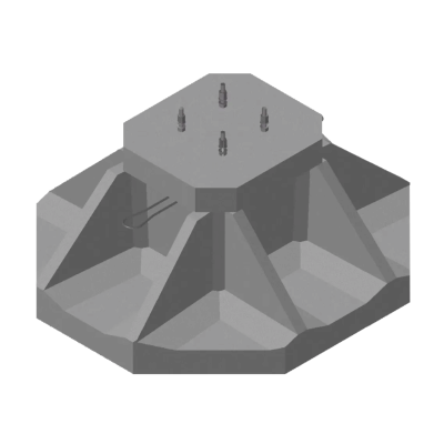 Base for air termination systems lightning protection