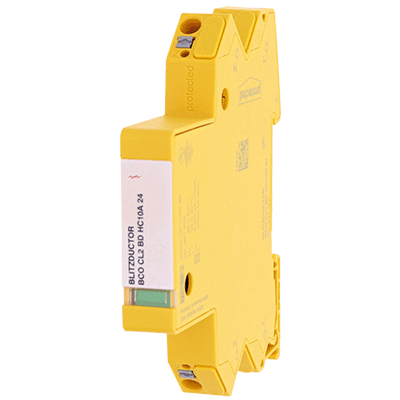 Compact combined arrester for DC supplies BLITZDUCTORconnect with status indicator
