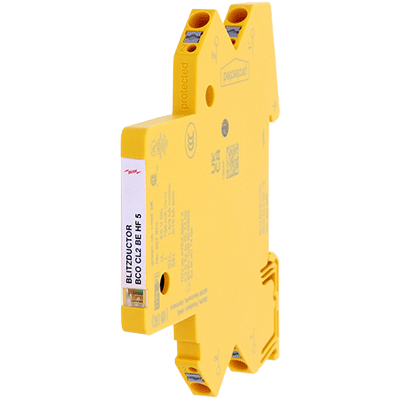 Compact combined arrester for 2 single wires BLITZDUCTORconnect with fault indicator