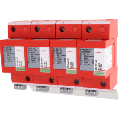 Combined arrester 1+2 DEHNventil M2 880 3-pole f. unearthed three-phase systems
