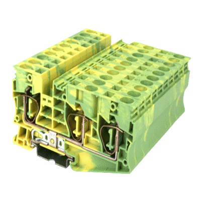Grounding Terminal Block,Spring Clamp Connection,Width:10.00mm,600V
