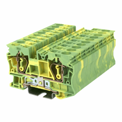 Grounding Terminal Block,Spring Clamp Connection,Width:8.00mm,600V