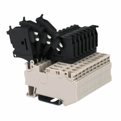 Fuse Terminal Block,Spring Clamp Connection,Width:6.10mm,300V,11A