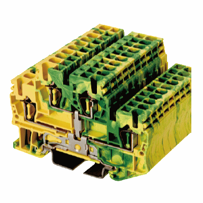 Grounding Terminal Block,Spring Clamp Connection,Width:5.10mm,300V