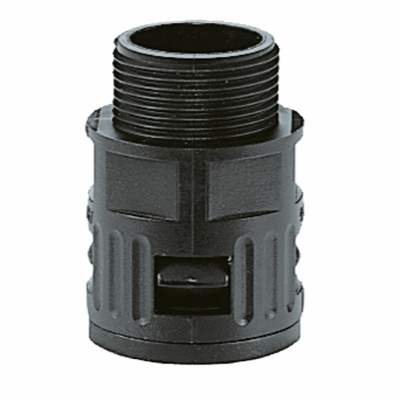 Plastic quick screw connector,conically sealing, with metric outer thread acc. to EN 60423