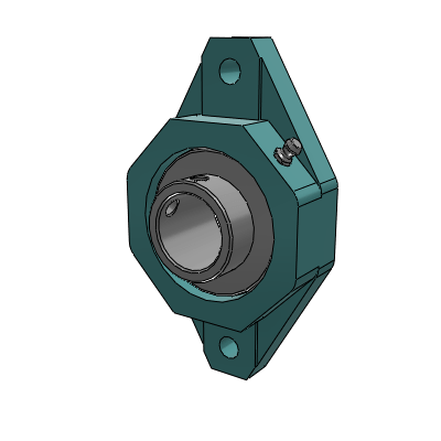 SC 2 Bolt Flange Bearings -(Normal Duty) -Corrosion Resistant Insert -Polymer Housed -E-Z KLEEN