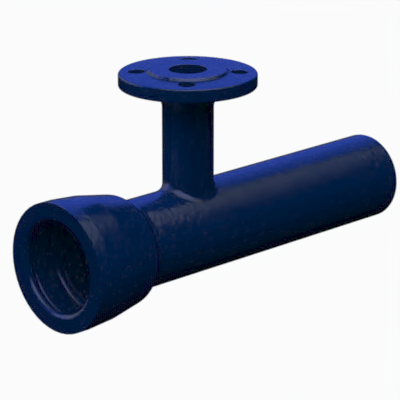 Single socket tees with flanged branch