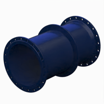 Double flanged fitting with puddle flanges