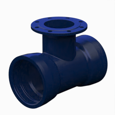 Double socket pieces with flanged sockets