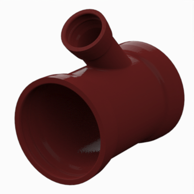 Double socket piece with 45° socket branch