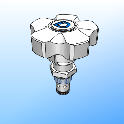 Double-acting throttle flow control valve in-block version