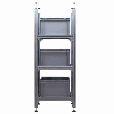 RV transporter / trailer shelving system