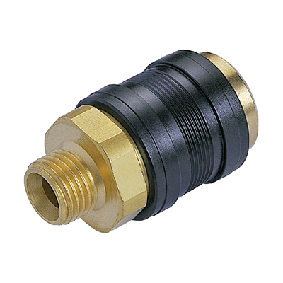 Quick-release coupling with male thread