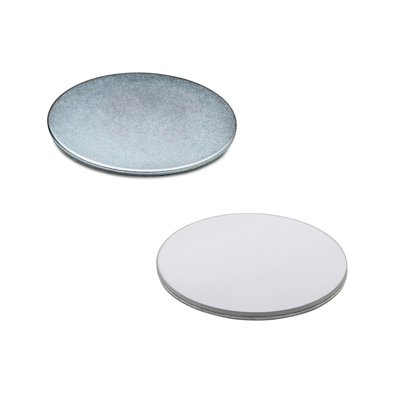 Disks for retaining magnets with adhesive tape