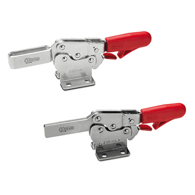 ELESA-Horizontal toggle clamps with folded base and anti-release lever