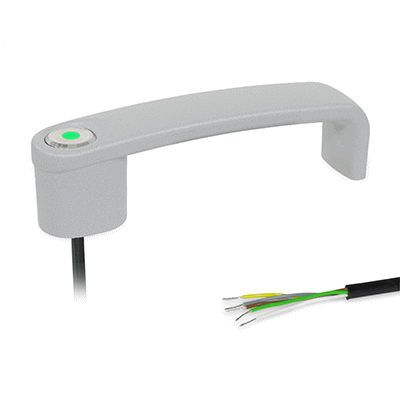 Cabinet U-Handles, Zinc Die Casting, with Electrical Switching Function / with Indicator Light, Type LK Indicator light red / green (bi-color), with Cable