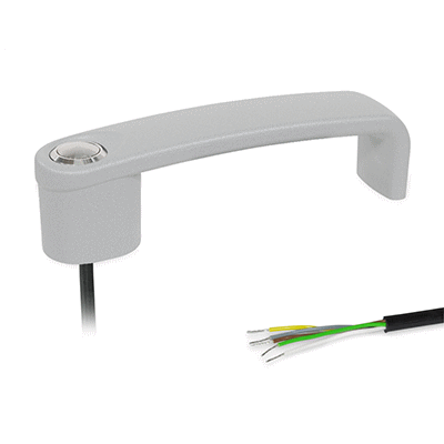 Cabinet U-Handles, Zinc Die Casting, with Electrical Switching Function / with Indicator Light, Type RO Button, latching, without LED, with Cable