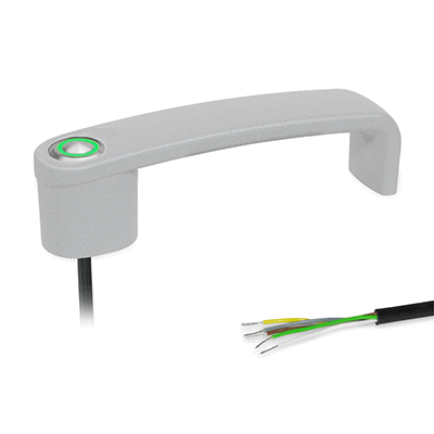 Cabinet U-Handles, Zinc Die Casting, with Electrical Switching Function / with Indicator Light, Type TK Button, with LED, red / green (bi-color), with Cable