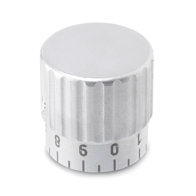 Stainless Steel-Control knobs, Type S with scale 0...9, 100 graduations