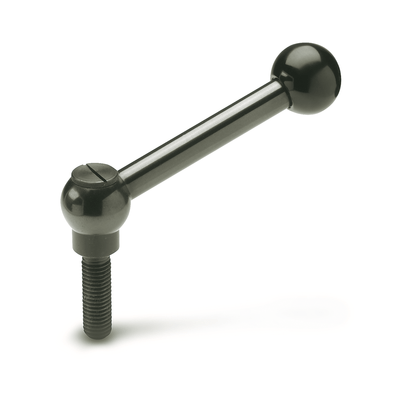Adjustable clamping lever with bolt, straight lever