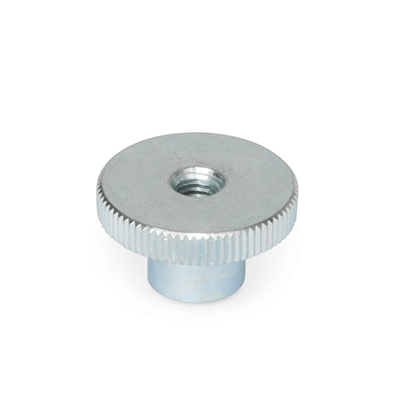 Knurled nuts, Steel, zinc plated