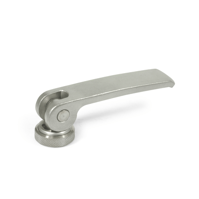 Stainless Steel-Clamping levers with eccentrical cam with internal thread, Type A, Stainless Steel contact plate with setting nut