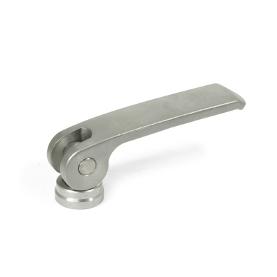 Stainless Steel-Clamping levers with eccentrical cam with internal thread, Type B, Stainless Steel contact plate without setting nut