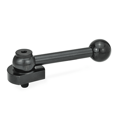 Eccentric Cams, Steel, Radial Clamping, with Threaded Bolt, Type GV with ball lever, straight (serration)