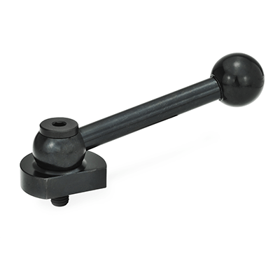 Eccentric Cams, Steel, Radial Clamping, with Threaded Bolt, Type KV with ball lever, angular (serration)
