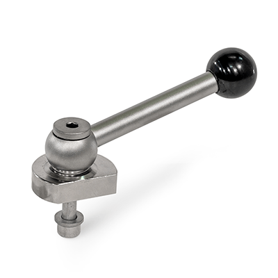 Eccentric Cams, Stainless Steel, Radial Clamping, Screw from the Back, Type KVB with ball lever, angular (serration)